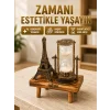 Ahşap Gövdeli Dekoratif Kum Saati – Masa Üstü El Sanatı Aksesuarı