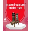 Ahşap Gövdeli Deniz Feneri Formlu Kum Saati – 15x20 cm Masa Dekoru
