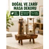 Ahşap Gövdeli Deniz Feneri Formlu Kum Saati – 15x20 cm Masa Dekoru Yeni Nesil