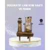 Ahşap Kum Saati ve Deniz Feneri Figürü Bir Arada – Ev & Ofis Dekorasyonu