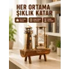 Ahşap Kum Saati ve Deniz Feneri Figürü Bir Arada – Ev & Ofis Dekorasyonu Yeni Nesil