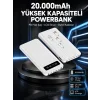 Akıllı LCD Ekranlı 20.000mAh Powerbank PD + USB + Type-C Yeni Nesil
