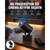 Akıllı Projeksiyon Cihazı Karaoke Mikrofonlu 1080P Android Yeni Nesil