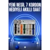 Akıllı Saat 7 Kordon Hediyeli Takvim Alarm Nabız Ölçer Bildirim Görme Sesli Görüşme