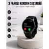 Akıllı Saat Sesli Görüşme Bluetooth Bağlantılı 3 Kordonlu Yeni Nesil