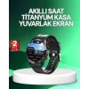 Akıllı Saat Titanyum Kasa Yuvarlak Ekran Alarm Uyku ve Sağlık Takibi Titreşimli