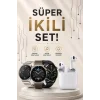 Akıllı Saat ve Kulaklık Seti Dokunmatik Ekran 5.0 Bluetooth Bağlantılı Sesli Görüşme