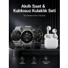 Akıllı Saat ve Kulaklık Seti Dokunmatik Ekran 5.0 Bluetooth Bağlantılı Sesli Görüşme
