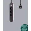 Akım Korumalı Anahtarlı USB Girişli Üçlü Priz