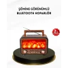 Alev Işığı Efektli Solar Bluetooth Hoparlör Radyo Destekli Taşınabilir Model