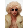 Altın Renk Kıvırcık Afro Bonus Peruk Saç Parti Peruğu Platin Gold