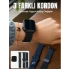 AMOLED Ekranlı Bluetooth Aramalı 3 Kordonlu Akıllı Saat