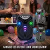 AO-835-832 KARAOKE MİKROFONLU WİRELESS HOPARLÖR - SPEAKER IŞIKLI USB ŞARJLI DC 5V - TF - AUX 8 INC INCH PL-4681 (5047)