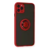İphone 11 Pro Kılıf Montreal Yüzüklü Silikon Kapak - Kırmızı