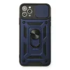 Apple İphone 11 Pro Max Kılıf Pars Lens Yüzüklü Silikon - Lacivert