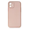 İphone 12 Kılıf Coco Deri Silikon Kapak - Pembe
