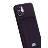 Apple İphone 12 Kılıf Kelvin Kartvizitli Silikon - Derin Mor