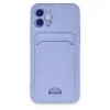 Apple İphone 12 Kılıf Kelvin Kartvizitli Silikon - Lila