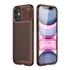 Apple İphone 12 Mini Kılıf Auto Focus Karbon Kapak - Kahverengi