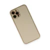 İphone 12 Pro Kılıf Coco Deri Silikon Kapak - Gold