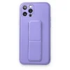 İphone 12 Pro Kılıf Coco Deri Standlı Kapak - Koyu Lila