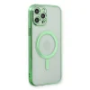 İphone 12 Pro Kılıf Magneticsafe Lazer Silikon - Haki Yeşil
