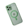 İphone 12 Pro Kılıf Magneticsafe Lazer Silikon - Haki Yeşil
