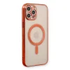 İphone 12 Pro Kılıf Magneticsafe Lazer Silikon - Kırmızı
