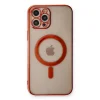 İphone 12 Pro Kılıf Magneticsafe Lazer Silikon - Kırmızı