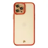 İphone 12 Pro Max Kılıf Liva Lens Silikon - Kırmızı