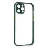 İphone 12 Pro Max Kılıf Miami Şeffaf Silikon - Koyu Yeşil