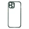 İphone 12 Pro Max Kılıf Miami Şeffaf Silikon - Koyu Yeşil