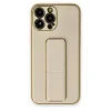 Apple İphone 13 Pro Kılıf Coco Deri Standlı Kapak - Gold