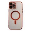 İphone 13 Pro Max Kılıf Magneticsafe Lazer Silikon - Kırmızı