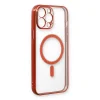 İphone 13 Pro Max Kılıf Magneticsafe Lazer Silikon - Kırmızı