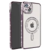 İphone 14 Kılıf Joke Simli Magneticsafe Kılıf - Derin Mor