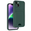 Apple İphone 14 Kılıf Kelvin Kartvizitli Silikon - Koyu Yeşil