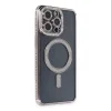 Apple İphone 14 Pro Kılıf Joke Simli Magneticsafe Kılıf - Gri