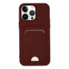 Apple İphone 14 Pro Kılıf Kelvin Kartvizitli Silikon - Bordo