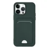 Apple İphone 14 Pro Kılıf Kelvin Kartvizitli Silikon - Koyu Yeşil