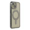 Apple İphone 15 Kılıf Joke Simli Magneticsafe Kılıf - Gri