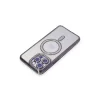 Apple İphone 15 Pro Kılıf Joke Simli Magneticsafe Kılıf - Derin Mor