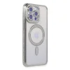 Apple İphone 15 Pro Kılıf Joke Simli Magneticsafe Kılıf - Gümüş