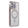 Apple İphone 15 Pro Kılıf Joke Simli Magneticsafe Kılıf - Pembe
