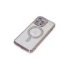 Apple İphone 15 Pro Max Kılıf Joke Simli Magneticsafe Kılıf - Pembe