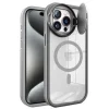 Apple İphone 15 Pro Max Kılıf Teleskop Lens Magsafe Silikon Kapak - Titan Gri
