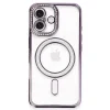 Apple İphone 16 Kılıf Joke Simli Magneticsafe Kılıf - Derin Mor