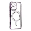Apple İphone 16 Kılıf Joke Simli Magneticsafe Kılıf - Derin Mor