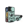 Apple İphone 16 Kılıf Pars Lens Yüzüklü Silikon - Yeşil
