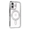 Apple İphone 16 Plus Kılıf Joke Simli Magneticsafe Kılıf - Gri